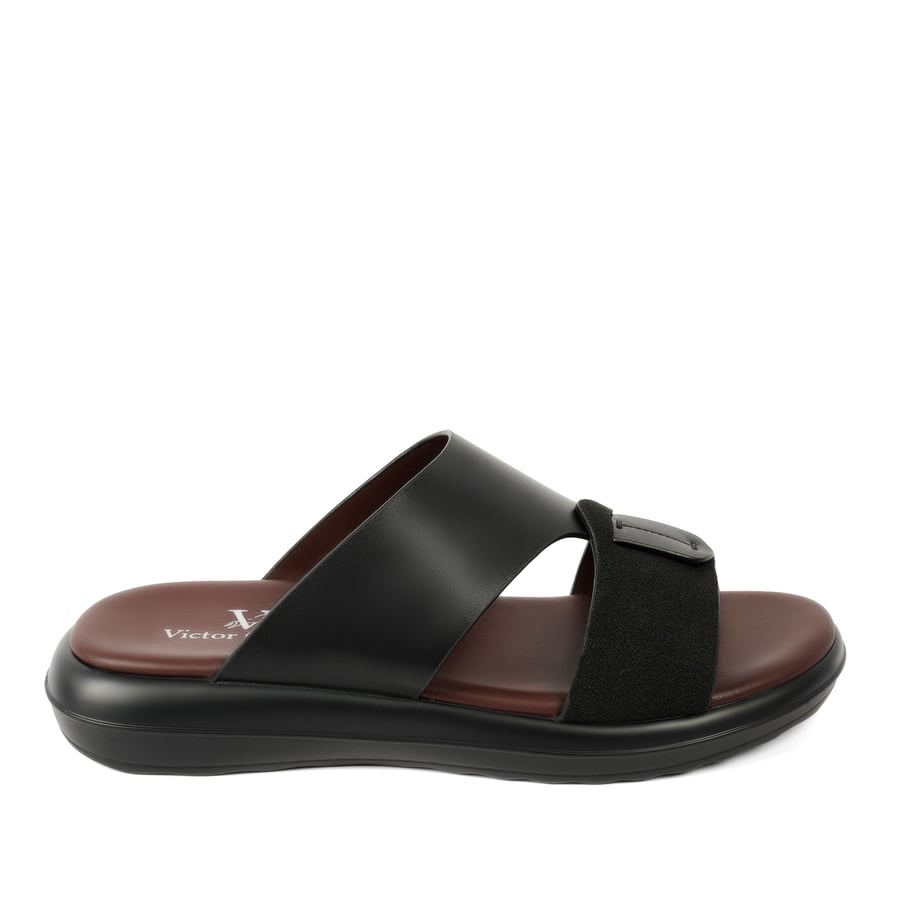 Gulf slippers genuine leather black brand Victor Clark