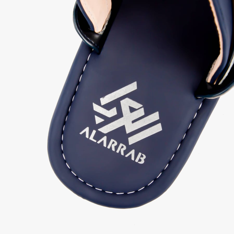 Eastern slippers, my homeland, genuine leather, navy and sky blue