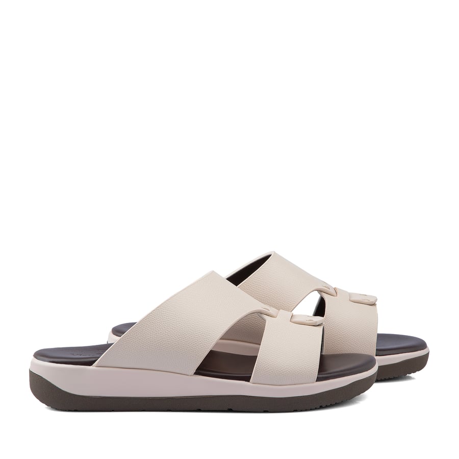 Gulf slippers, medical leather, beige creamy
