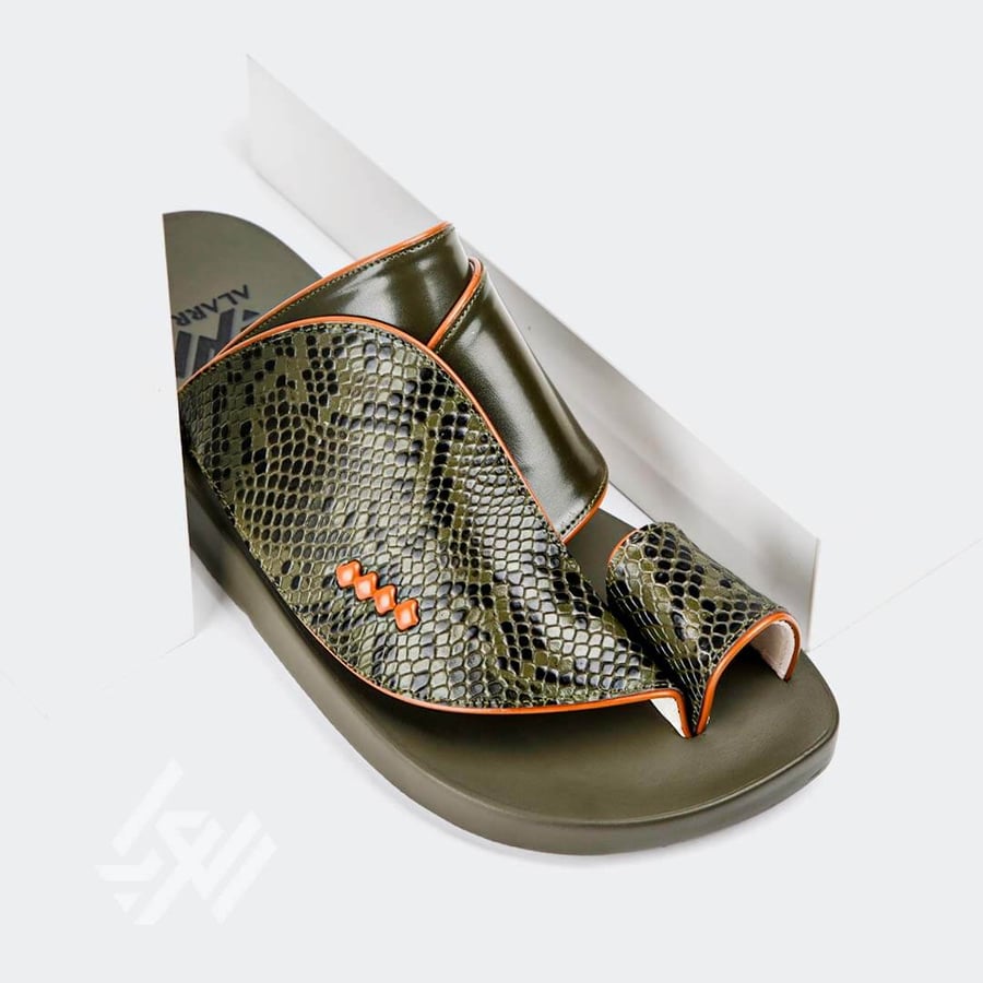Saudi traditional leather slippers, oily