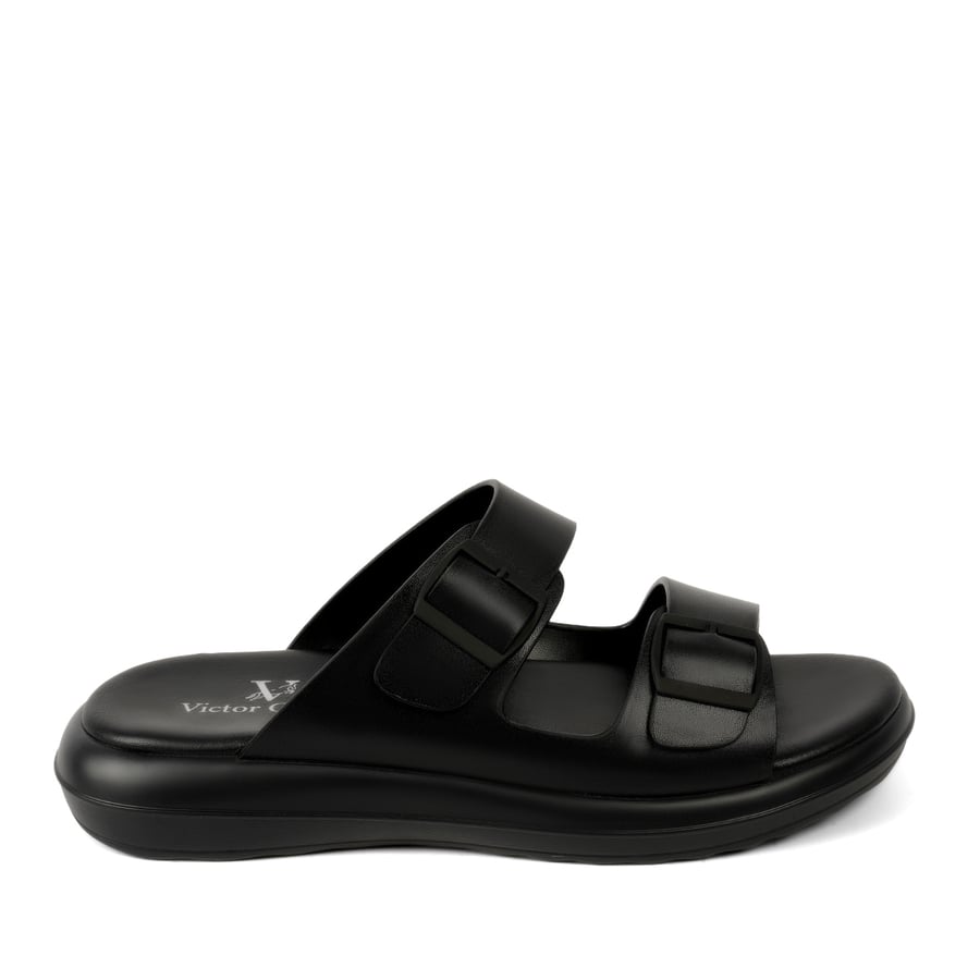 Gulf slipper genuine black leather brand Victor Clark
