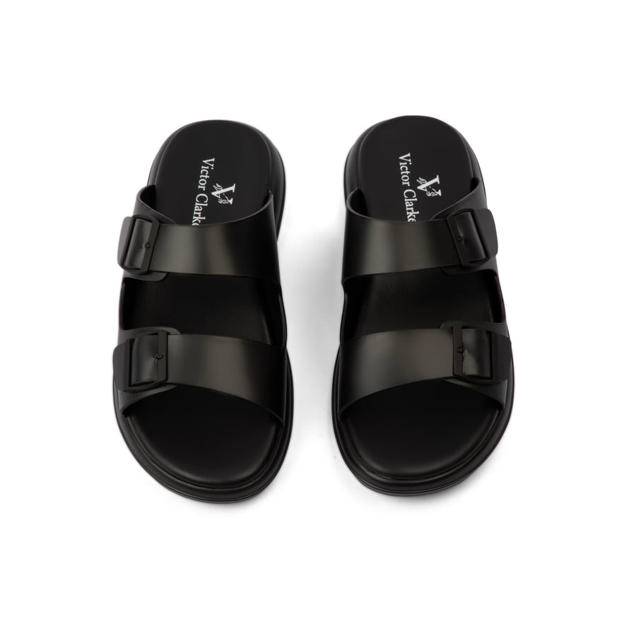 Gulf slipper genuine black leather brand Victor Clark