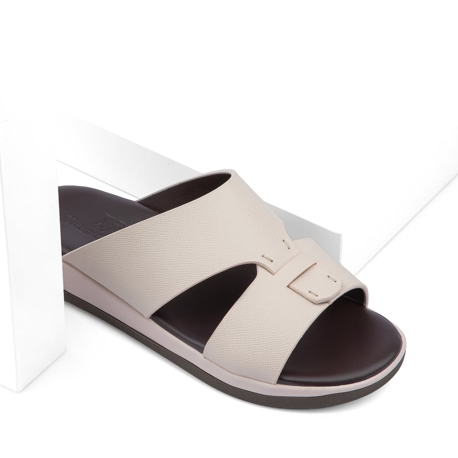 Gulf slippers, medical leather, beige creamy