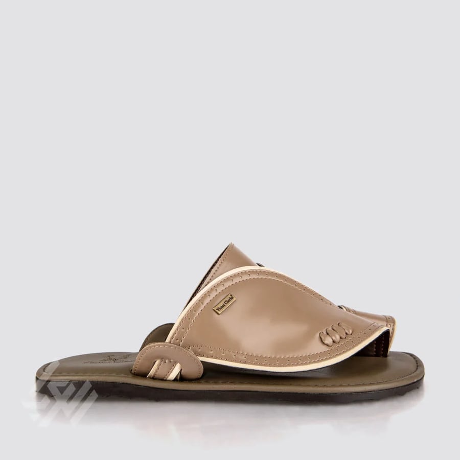 Dark beige embroidered medical slippers Victor Clark