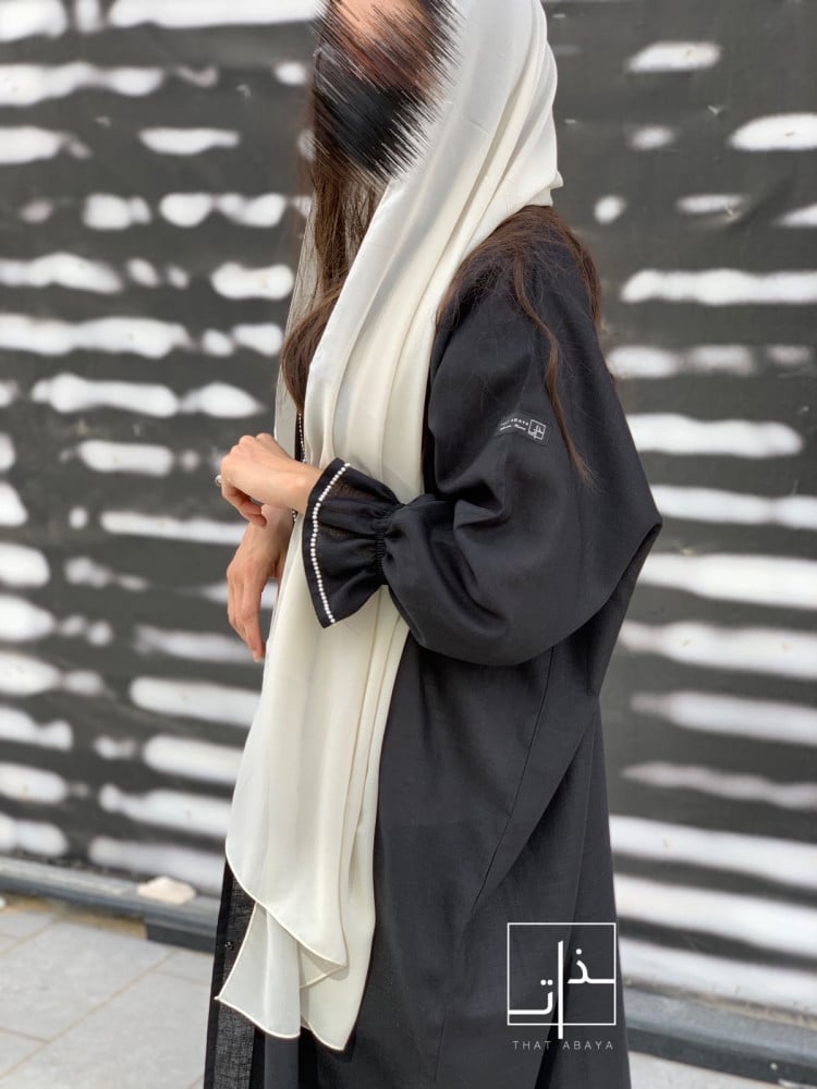 عباية مزينة ب لؤلؤ #218 black