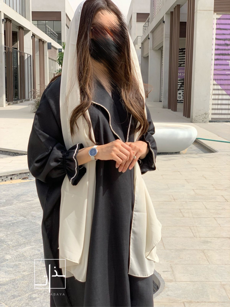 عباية مزينة ب لؤلؤ #218 black