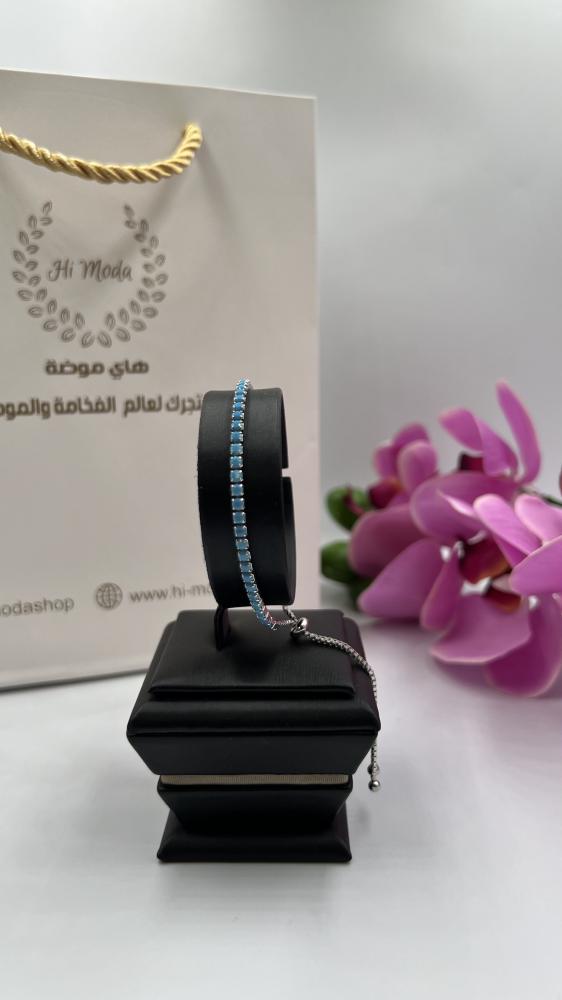 اسورة فضة مرصعة بفيروز لون فضي