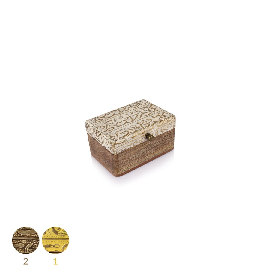 صندوق  خشبي هندي حروف صغير