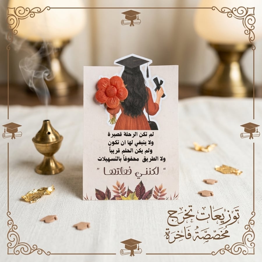 توزيعات تخرج مستكة معطرة بتصميم فاخر
