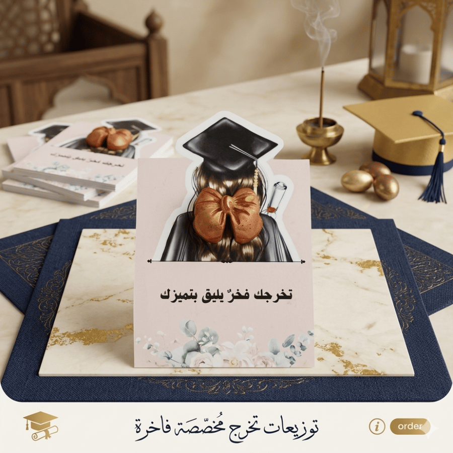 توزيعات تخرج مستكة معطرة بتصميم فيونكة