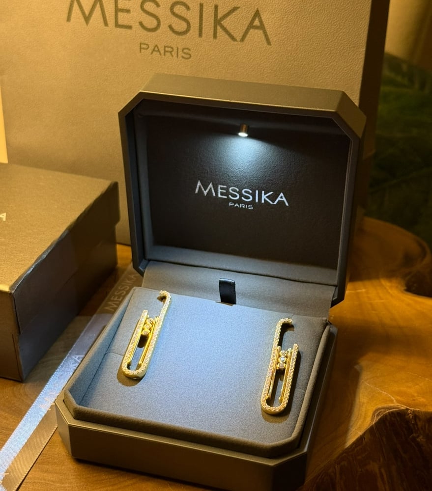 Messika gold zircon earrings