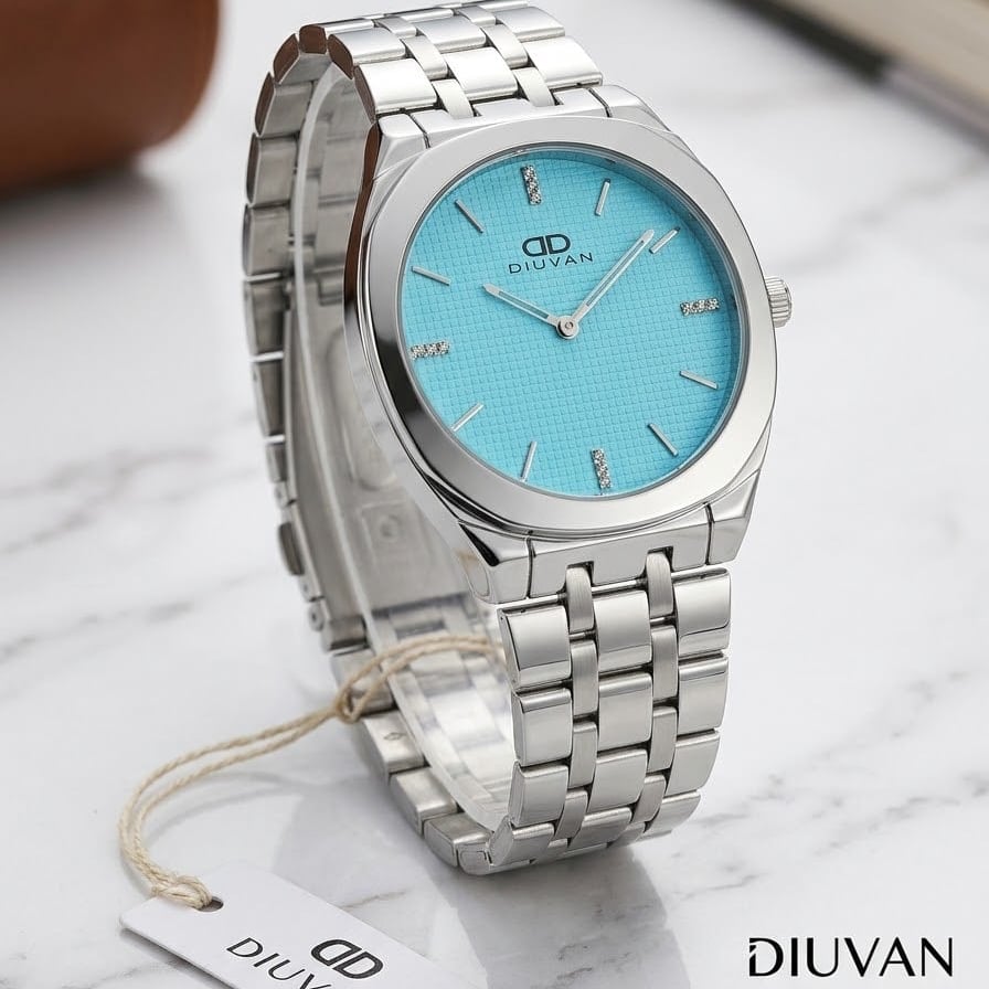 ساعة DIUVAN فضي مينا تيفاني