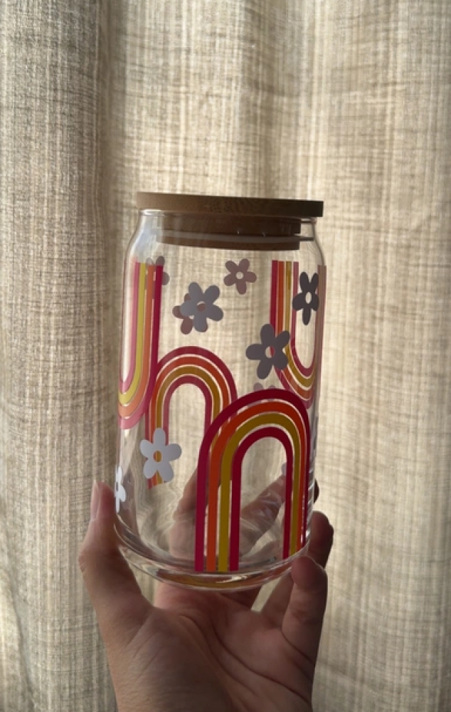 Rainbow with flowers cup
