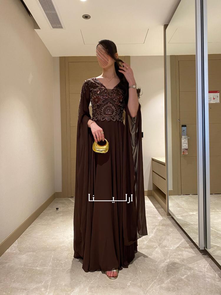 فستان ايدن بني
