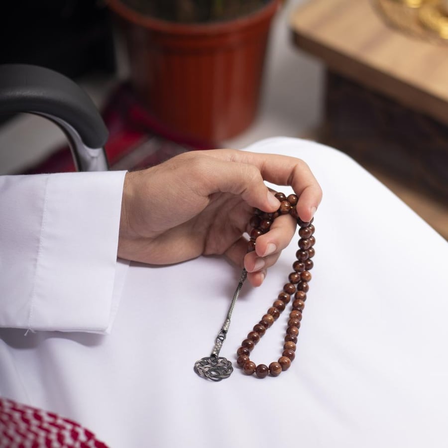سبحة بكلايت طربزونة فضة بنية اللون