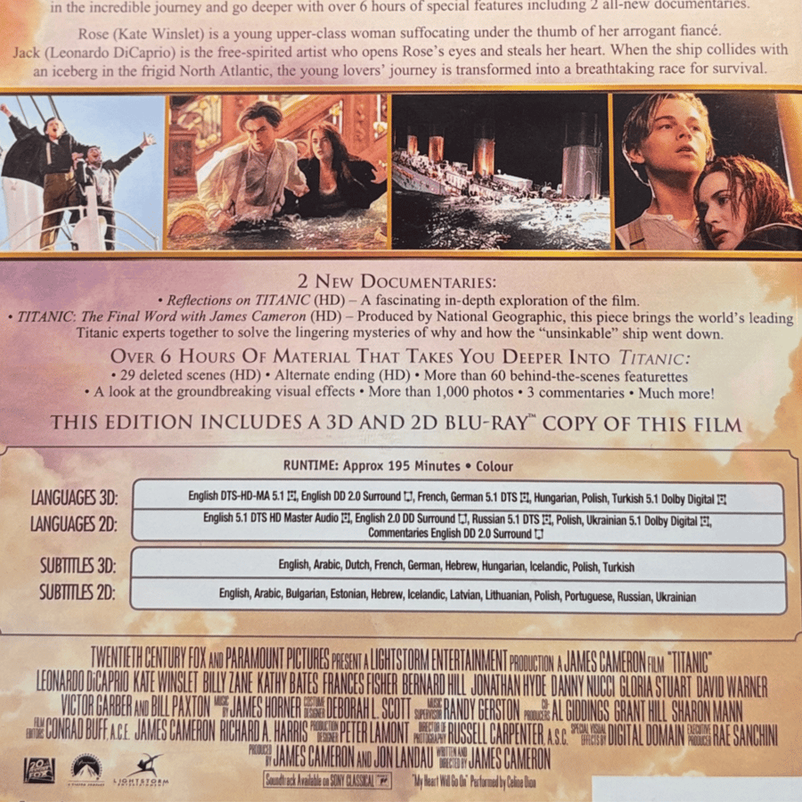 فيلم Blu-ray | Titanic – تيتانيك (نسخة خاصة Blu-ray 3D + 2D + Bonus Disc)