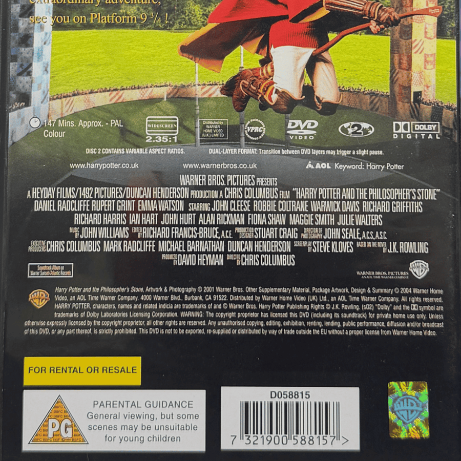 فيلم DVD - Harry Potter and the Philosopher's Stone