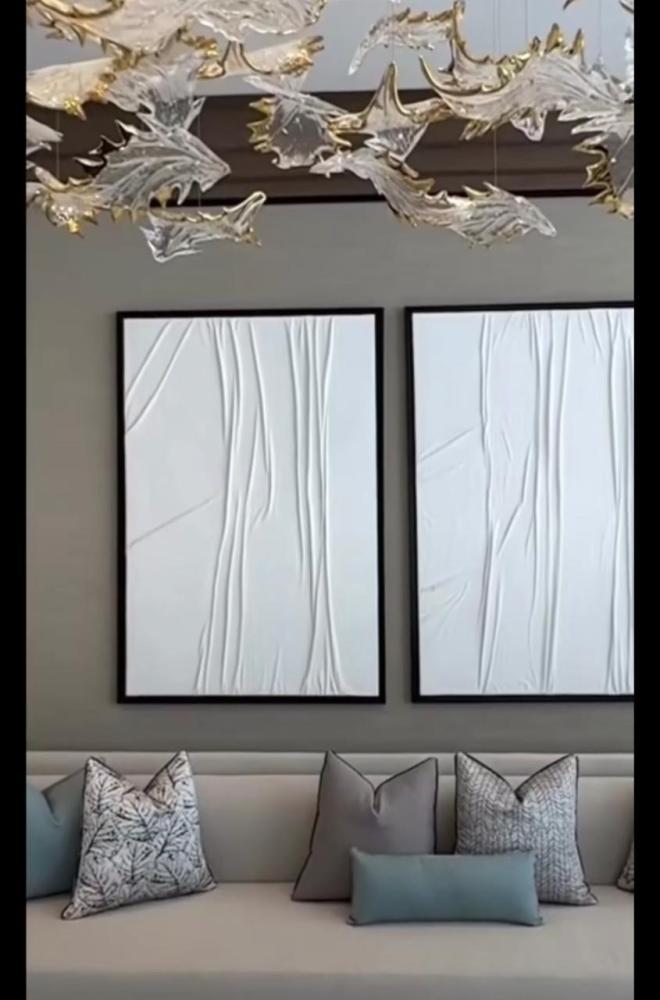 لوحتين جبسيه مقاس 60*90 برواز اسود