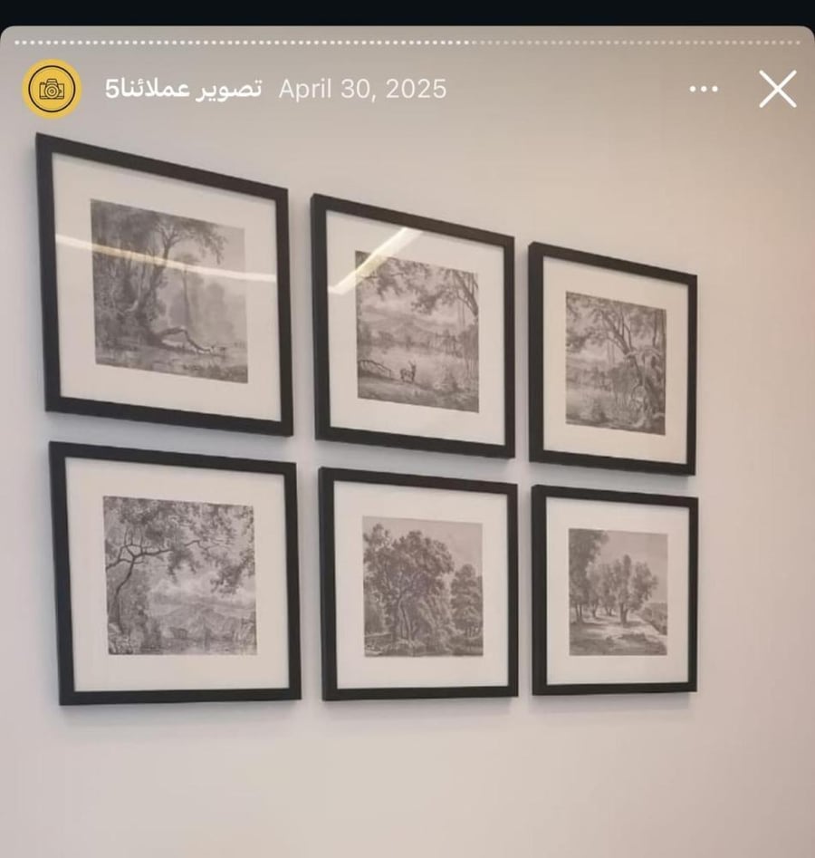 مجموعه 6 لوحات مقاس 40*40 برواز اسود