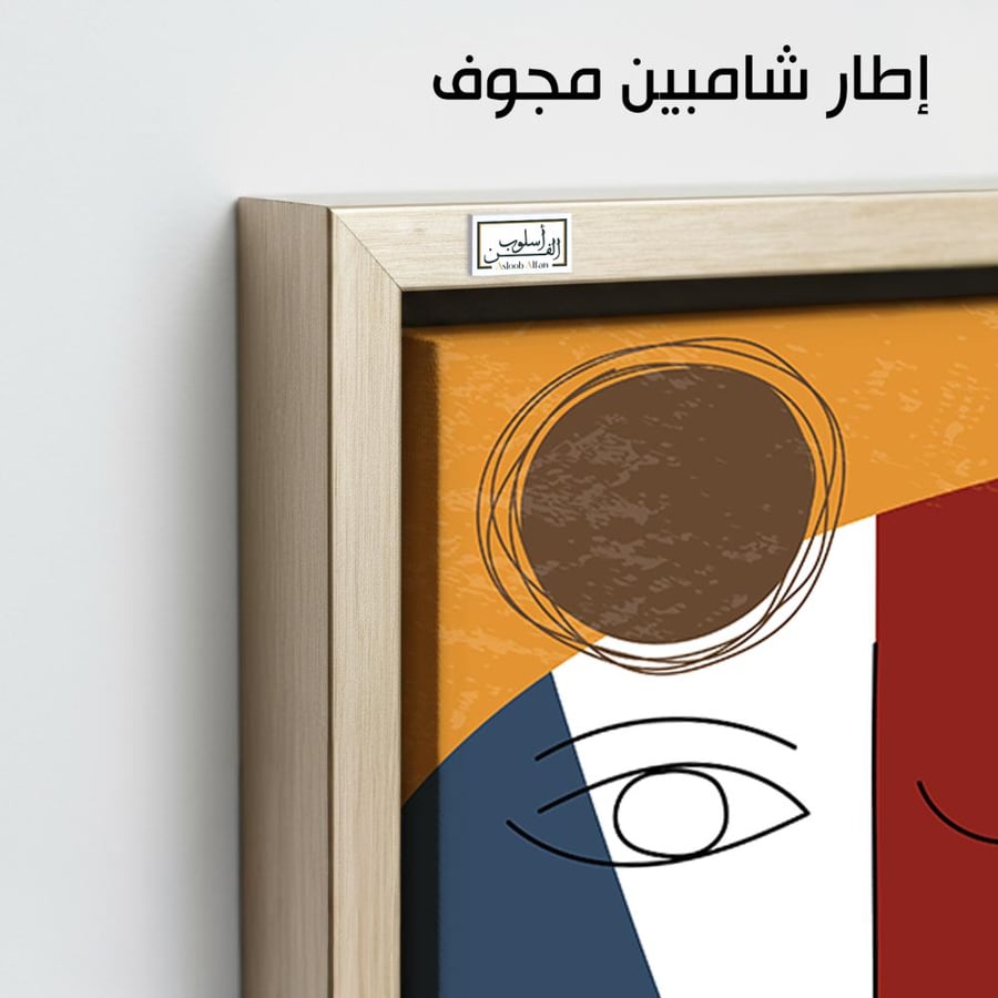 B7 Three panels modern artistic faces.
