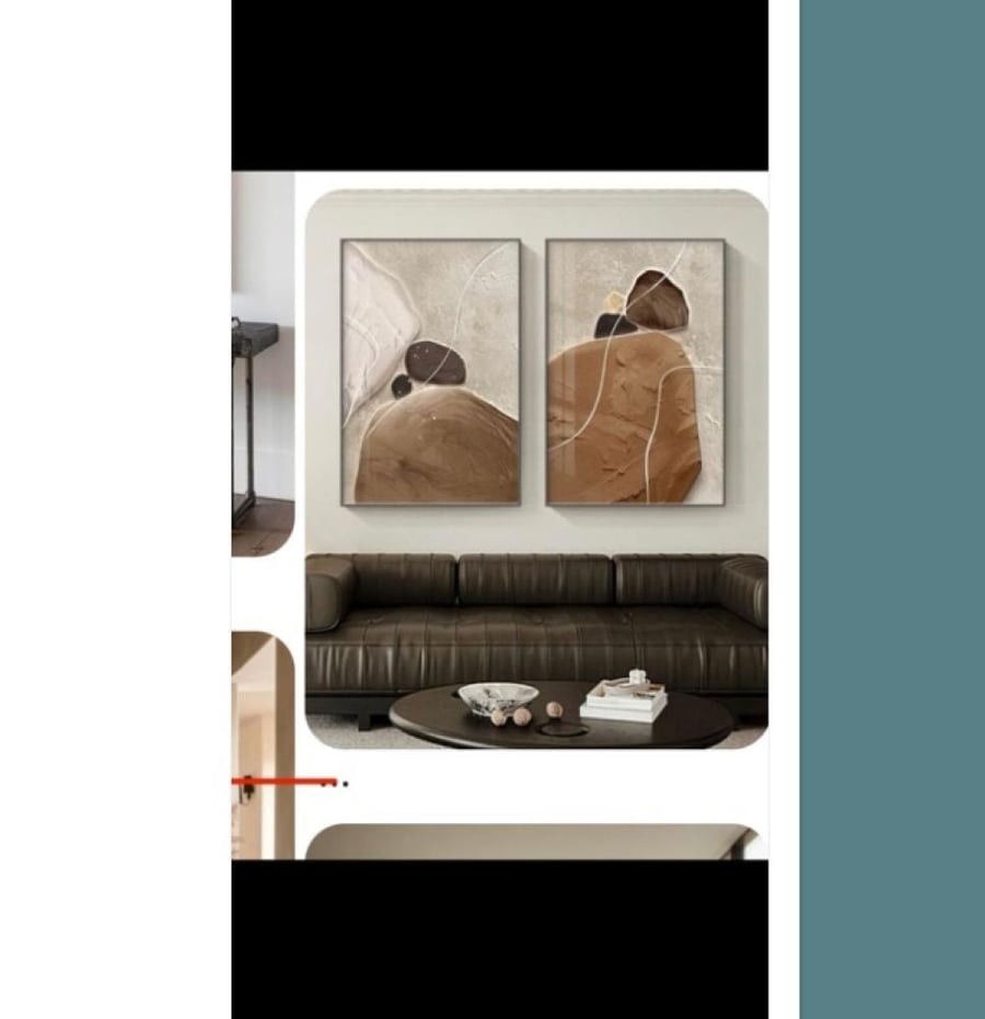 لوحتين جداريه مقاس 90*60 برواز شامبين