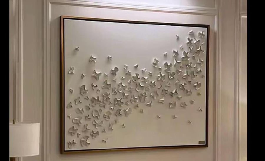 لوحه جبسيه طبلون باب مقاس 110*110  برواز شامبين
