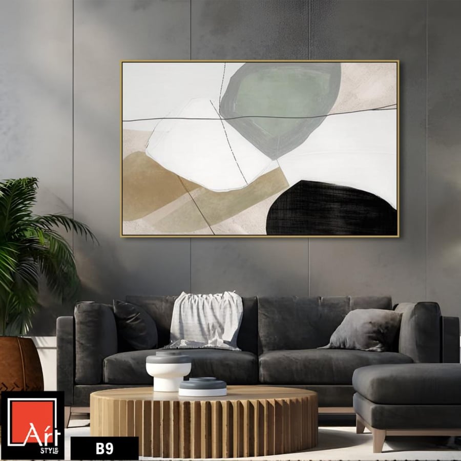 B9 One panel abstract tranquil natural colors.