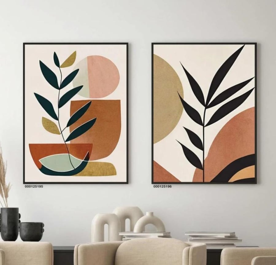 مجموعه لوحتين جداريه 50*70 برواز شامبين