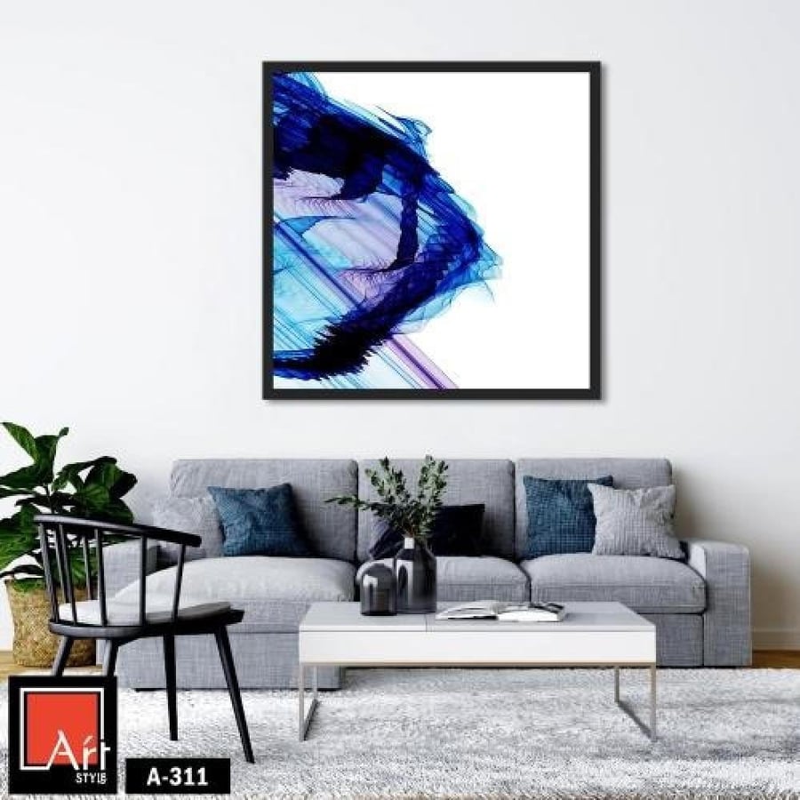 A311  A modern abstract art piece in shades of blue and purple, adding a contemporary and stylish touch to any space.