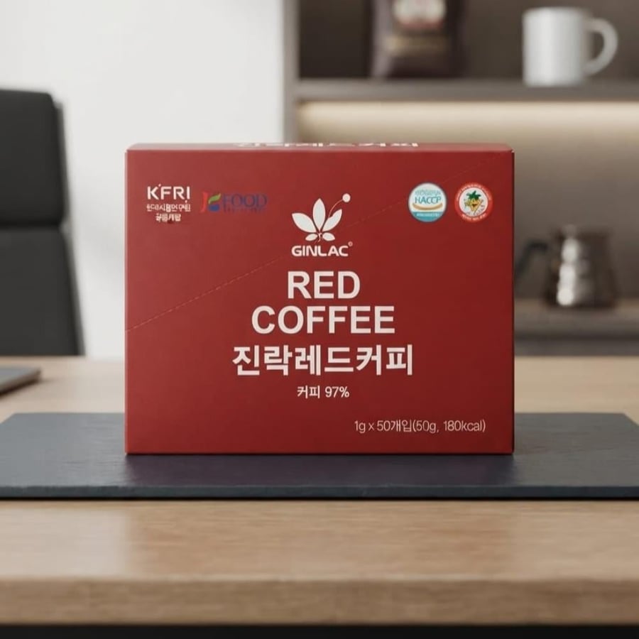 قهوة سريعة التحضير بالجينسنج (GINLAC RED COFFEE)