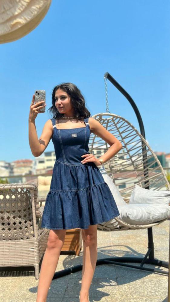 فستان دنيم قصير miu miu
