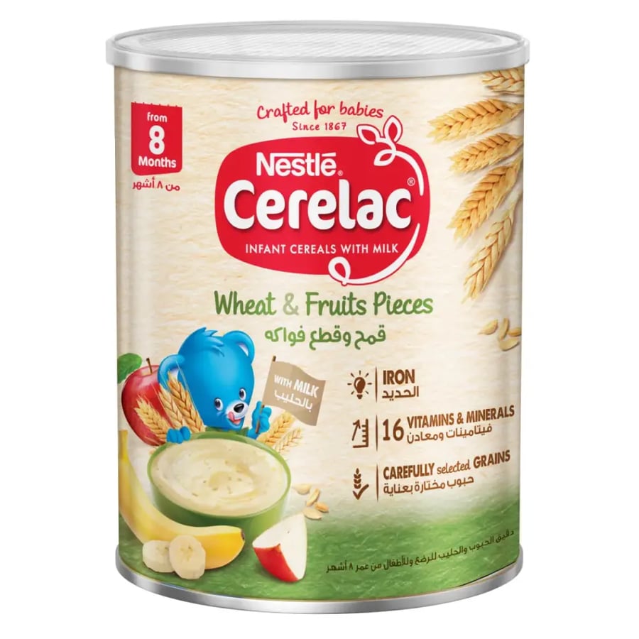 Cerelac, wheat and fruit pieces with milk +8 months - 400 g