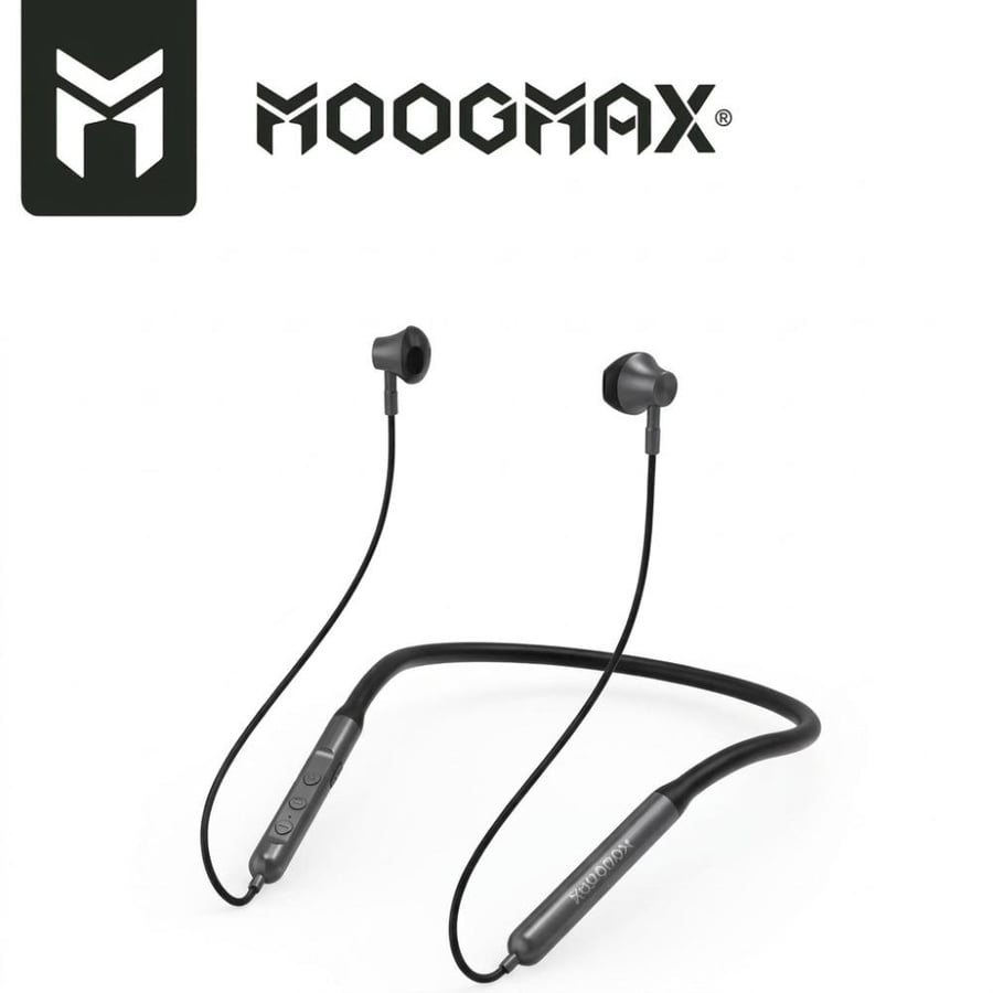 Wave Max earphone on the neck