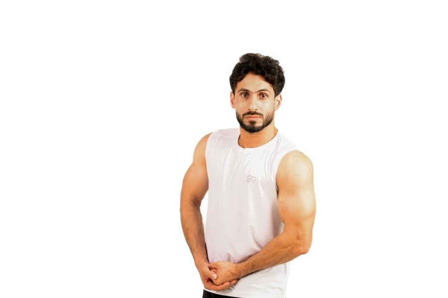 تيشرت رياضي كت ابيض  جرين سبورت  - أبيض