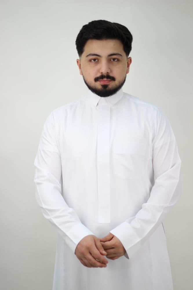 ثوب رجالي قلاب أبيض سحاب - روعة الصفا