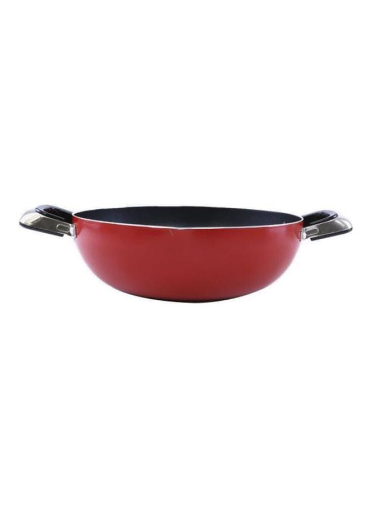 مقلاة ووك بسطح مانع للالتصاق أحمر/أسود 30سم رقم الموديل : RF325WP30
