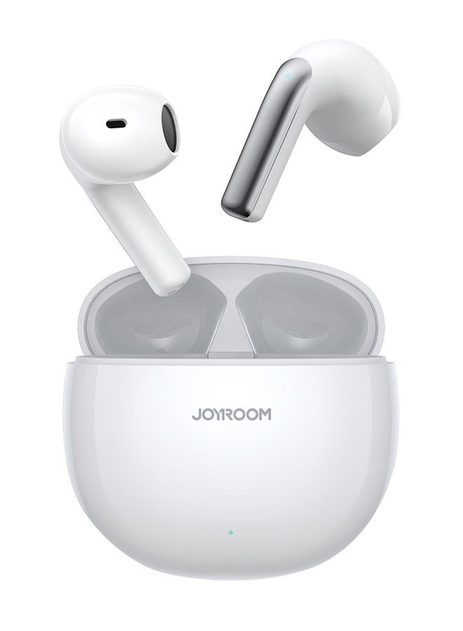 جوي روم سماعات الأذن اللاسلكية JR-T03S Plus Bluetooth 5.1 TWS Half In-Ear مع غطاء واقٍ الإصدار القياسي لون أبيض