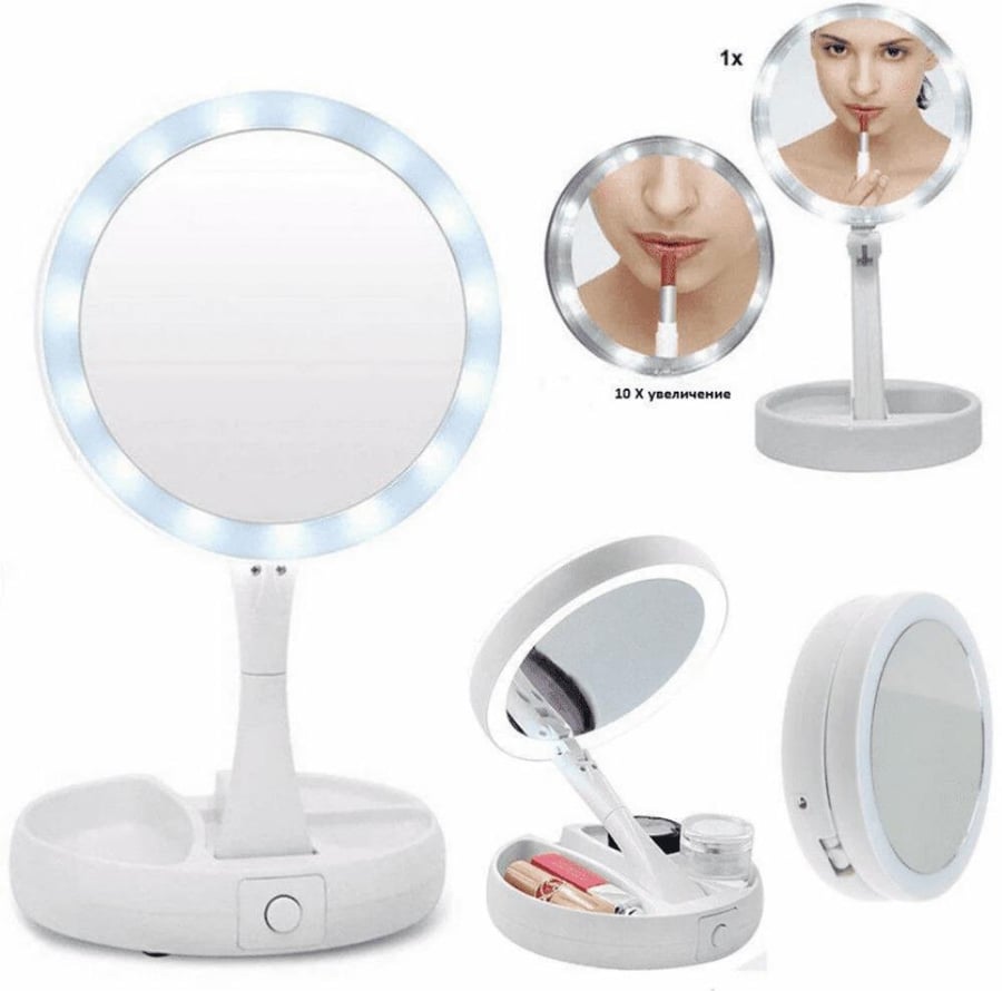 مرآة مكياج LED