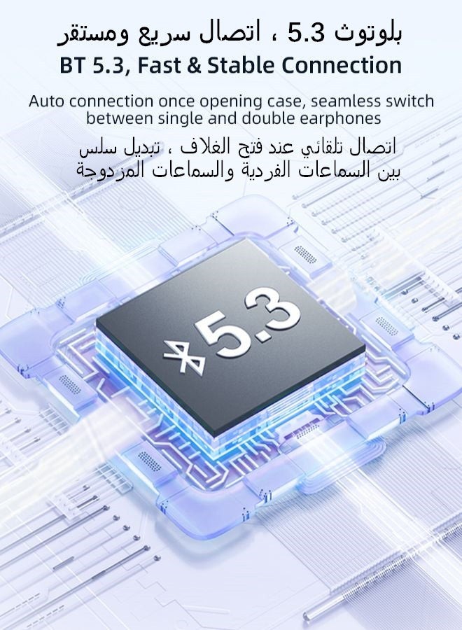 جوي روم سماعات الأذن اللاسلكية JR-T03S Plus Bluetooth 5.1 TWS Half In-Ear مع غطاء واقٍ الإصدار القياسي لون أبيض