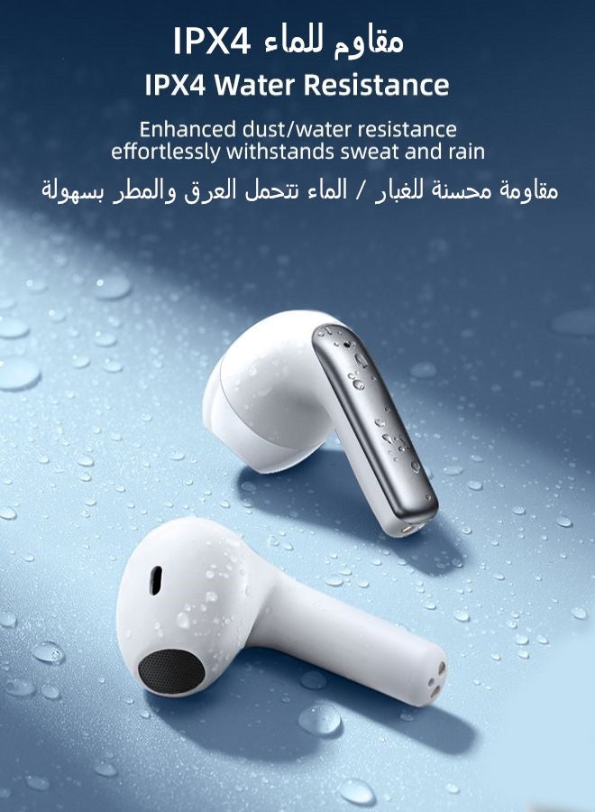 جوي روم سماعات الأذن اللاسلكية JR-T03S Plus Bluetooth 5.1 TWS Half In-Ear مع غطاء واقٍ الإصدار القياسي لون أبيض