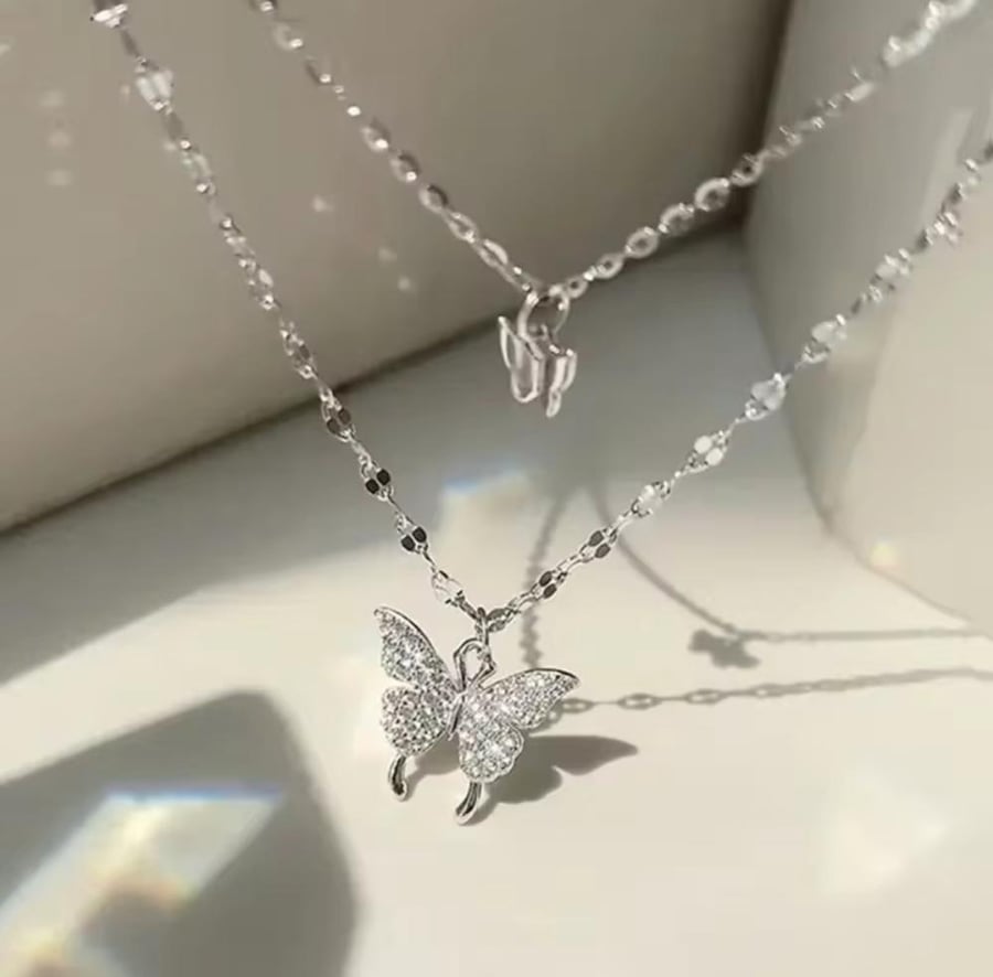 سلسال الفراشتين فضة عيار ٩٢٥