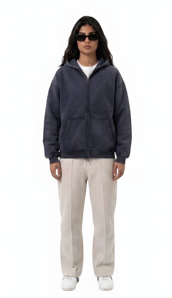 ZIP UP HOODIE - NAVY