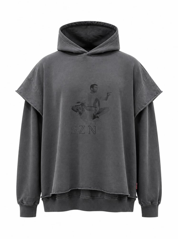 VINTAGE DOUBLE HOODIE - GREY