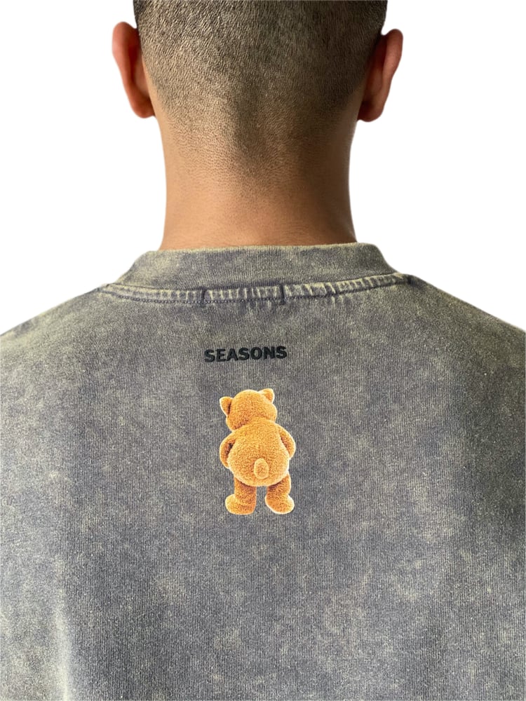 washed grey teddy bear