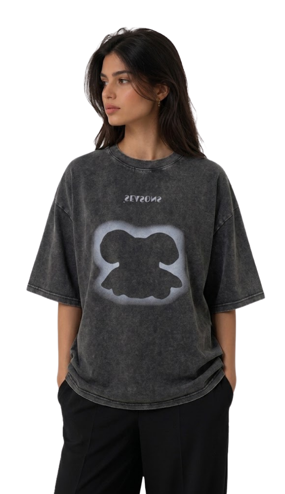 TEDDY BEAR T-SHIRT - WASHED BLACK