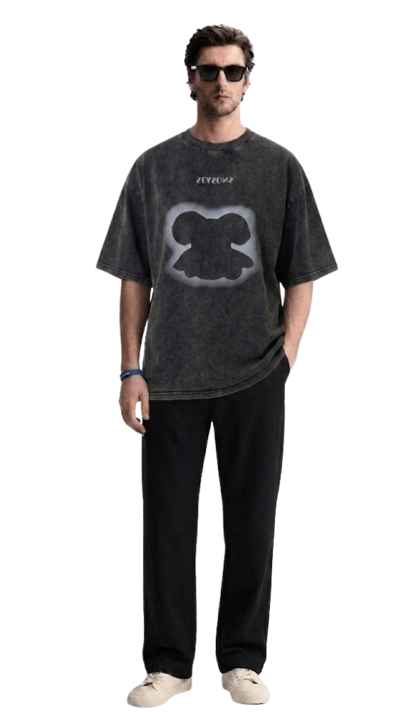 TEDDY BEAR T-SHIRT - WASHED BLACK