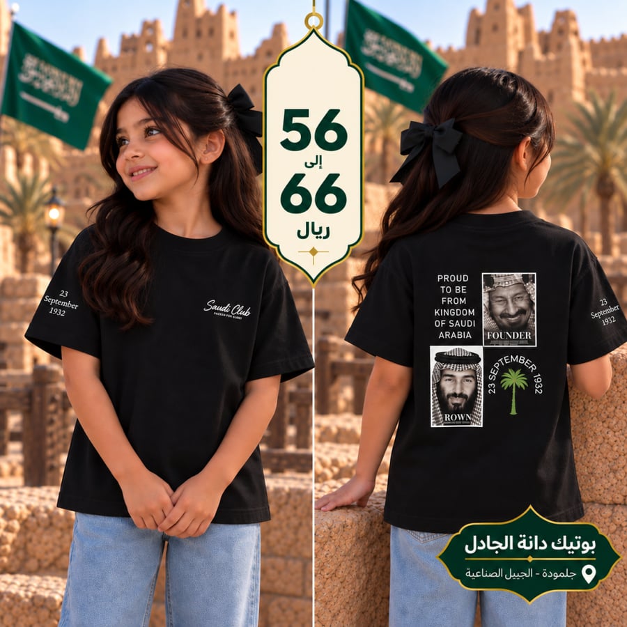 تيشرت اطفال proud to be saudi