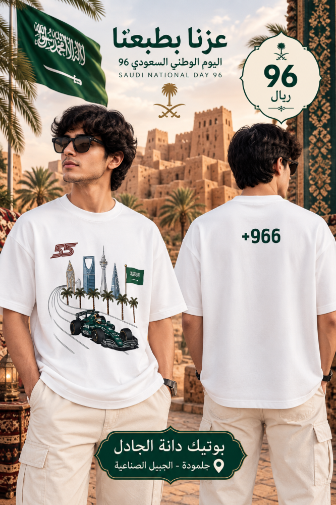 تيشرت كبار اوفر ساير -966- باللون الابيض