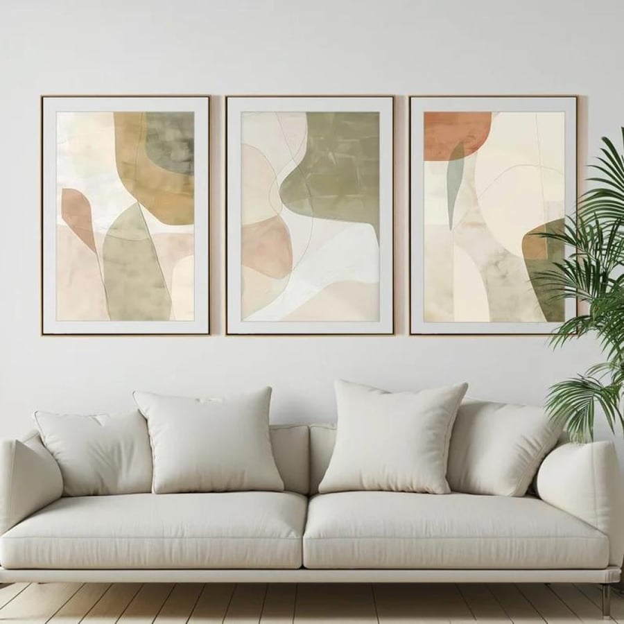 Three wall fabric panels Italian "printing"