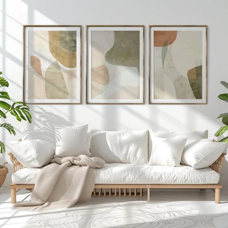 Three wall fabric panels Italian "printing"